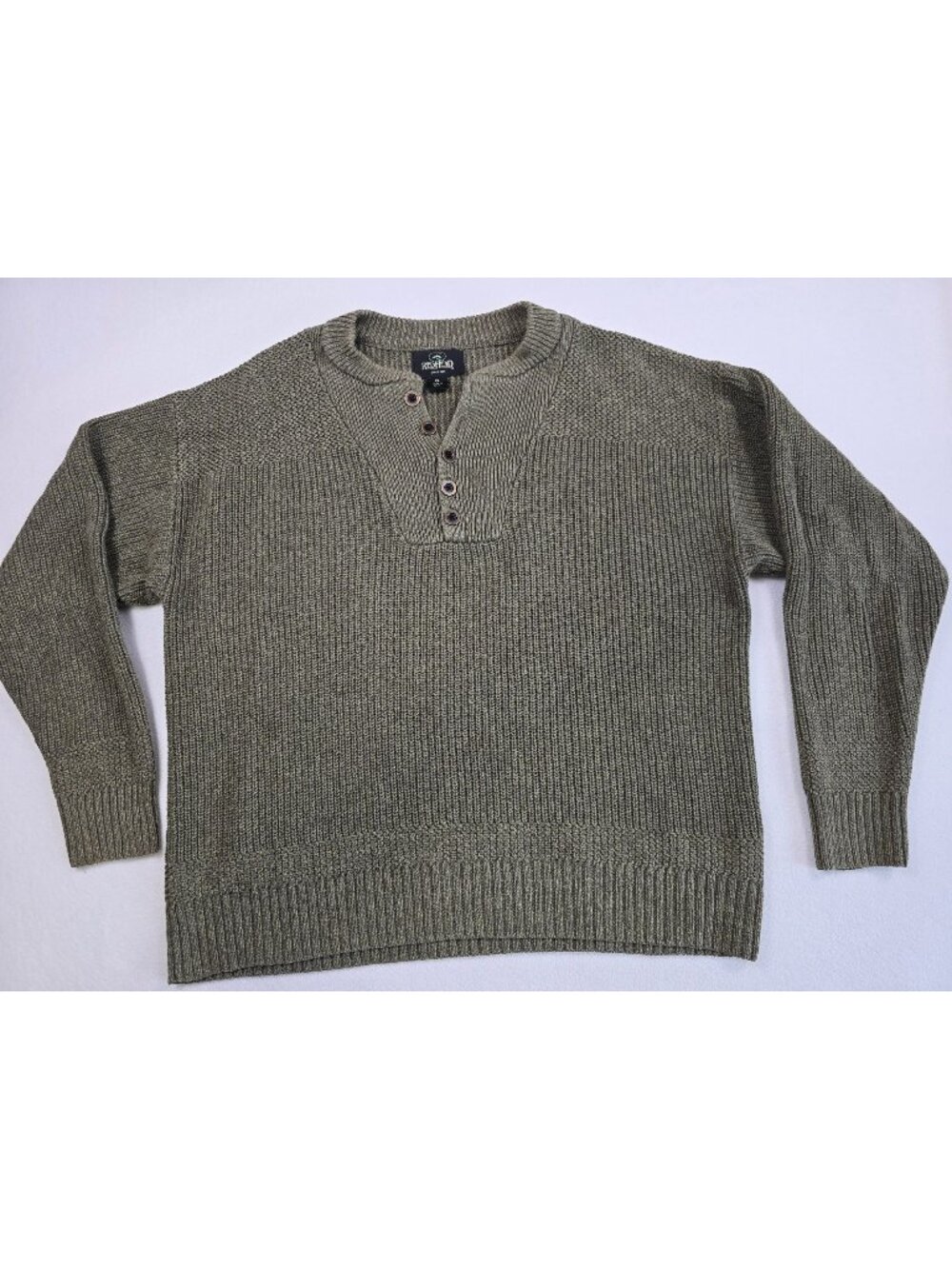 RedHead Mens XL  Henley Sweater Fisherman Olive Green